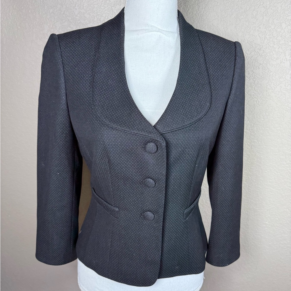 ANTONIO MELANI‎ Black Fitted Blazer with Shawl Collar
